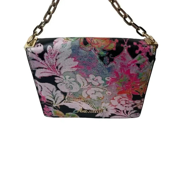 Enzo Angiolini Handbags - Enzo Angiolini small Floral print bag with gold chain handle